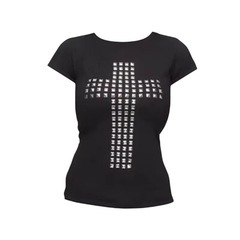 【新品】y2k 平成ギャル　d.i.a.　Tシャツ　ピチT　 スタッズ 十字架の画像