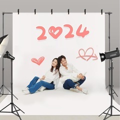 Hemmotop 写真撮影用 背景スタンド 200x300cm 布 黒 白 緑の画像