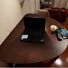 半円テーブル　ブラウンの画像
