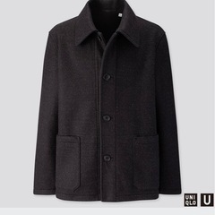 ユニクロ　防風フリースジャケット(長袖) コート　M グレーの画像