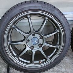 ENKEI PF09　ダークシルバー　17インチ　7.5J+45　2022年製スタッドレス　タイヤホイール4本セット　GOODYEAR ICE NAVI 205/45R17の画像