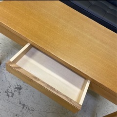 黒 合成皮革 2人掛けソファ＆木製長方形ローテーブル 引き出し付き の画像