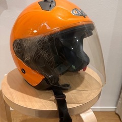 バイクヘルメット オレンジ Lサイズの画像
