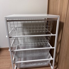 ＩＫＥＡ/イケア JONAXEL：フレーム/メッシュバスケット4個付き50x51x70 cm ホワイト （692.971.45）の画像
