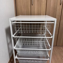 ＩＫＥＡ/イケア JONAXEL：フレーム/メッシュバスケット4個付き50x51x70 cm ホワイト （692.971.45）の画像
