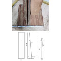 自作の木製立て札×2組、高さ130cm程度の画像