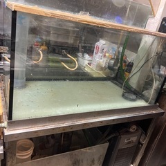 【大きな水槽と浄化ポンプ】の画像