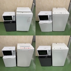 6 ♡設置まで対応　新生活応援　学生　社会人　単身赴任　お薦め　サイコロ冷蔵庫　洗濯機レンジ　セットの画像