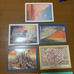 脳トレに最適100均で購入パズル300ピースx7個の画像