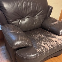 合皮のソファ　黒　直接取引限定の画像