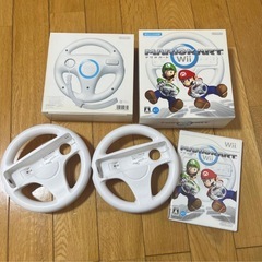 Wiiマリオカート&ハンドル2個の画像