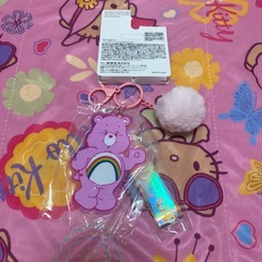 💗 Care Bears ケアベア フェイス ポーチ キーホルダー セット💗の画像