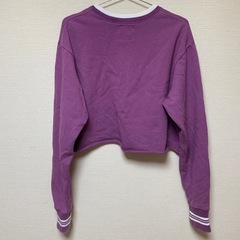 💗 MOUSSY ショート丈 クロップドスウェット パープル Ｆ💗の画像