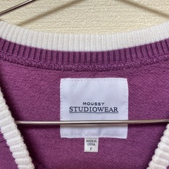💗 MOUSSY ショート丈 クロップドスウェット パープル Ｆ💗の画像