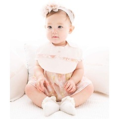 3点fillot de bebe reduction（フィヨ・
デュ・ベベ・ルダクティオン）タルティーヌエショコラ花柄シフォンワンピースブルマスタイ　赤ちゃん　ベビーの画像