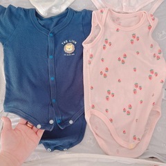 【美品】UNIQLO 西松屋コットンメッシュボディスーツ8枚セット保育園着　ベビー　赤ちゃんの画像