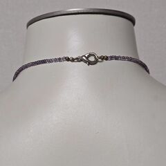 20連ビーズ ネックレス ガラス 紫 ヴィンテージ アクセサリー 昭和レトロの画像
