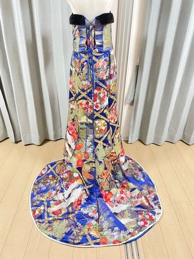 和ドレス　色打掛　ドレス　総刺繍　着物　ウェディング　オートクチュール　ベロア
