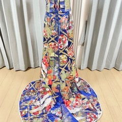 和ドレス　色打掛　ドレス　総刺繍　着物　ウェディング　オートクチュール　ベロアの画像