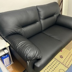 黒革ソファー【美品】の画像