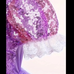 キッズドレス プリンセス ハロウィン 紫×ピンク スパンコール 120cmの画像