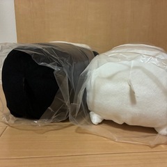 【まとめ割対象】San-X キラキラリボン帽子ぬいぐるみBIG モノクロブー くろ しろ 2点セットの画像