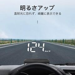 車用 スピードメーター 追加メーター ヘッドアップディスプレイ HUD 反射投影 フロントガラス表示 GPSモード搭載 大きなフォント 輝度自動調整 全車種対応の画像