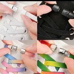 結ばない靴紐 ほどけない 靴ひも 黒 ブラックの画像