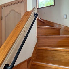 140cm 黒い工業用パイプ 2本 錬鉄製 階段手すり 屋外手すり 未使用品の画像