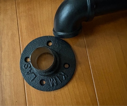 140cm 黒い工業用パイプ 2本 錬鉄製 階段手すり 屋外手すり 未使用品