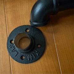 140cm 黒い工業用パイプ 2本 錬鉄製 階段手すり 屋外手すり 未使用品の画像