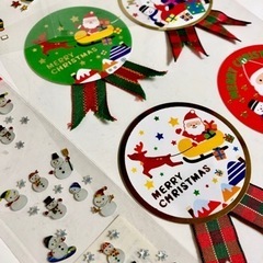 クリスマス　シール　ステッカー　大量の画像