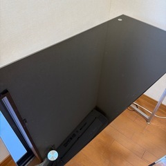 ガラストップ テーブル 作業台 パソコンデスク　ワークデスクの画像