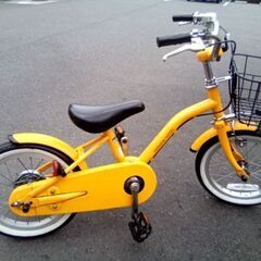 14インチ　イエロー　子供用自転車の画像