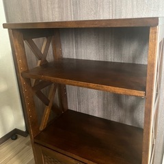 本棚　キャビネット　引き出し付　棚板調整可能の画像