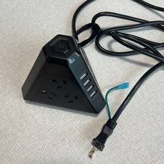 電源タップ usb コンセント 雷ガード 延長コード 2m タワー型電源タップ 三角タップ 9個AC口 4個USBポート NVEESHOX テーブルタップ OAタップ たこあしコンセント 過負荷保護 安全保護機能 PSE認証品 自宅用 会社用 ブラックの画像