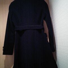 🎃暖かいウールとアンゴラの大人コート🎃黒9号🎃の画像