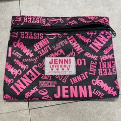 JENNI ボストンバッグ＆ポーチセット ピンク×ブラック 美品の画像