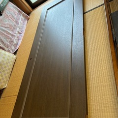 【未使用・長期保管品】室内ドア 2050×760×35mm ドアノブ・金具一式付き ブラウン 引取限定の画像