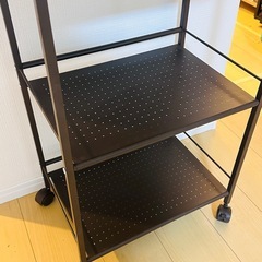 【キッチンワゴン 3段（ダークブラウン）幅43×奥行29.5×高さ76.5cm】1000円の画像