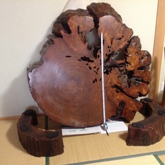 世界遺産の屋久杉の輪切りテーブル(こぶ付)の画像