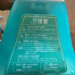 スチームアイロン　パステルグリーンの画像