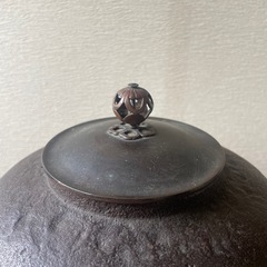 茶釜　竹紋　銅製蓋の画像