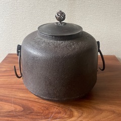 茶釜　竹紋　銅製蓋の画像