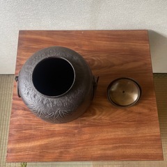 茶釜　竹紋　銅製蓋の画像