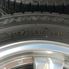 ハイエース　レジアスエース　215/70/R15　6穴タイヤ付き　アルミホイールの画像