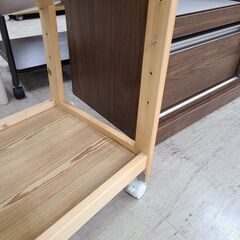 J1605　【リユースのサカイ柏店】　キャスター付キッチンワゴン　ナチュラル　クリーニング済み　の画像