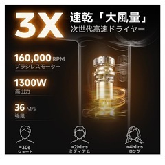 新品 高濃度イオン　ドライヤーの画像