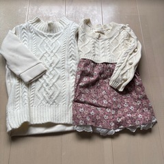 80サイズ　女の子　冬服まとめての画像
