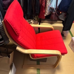 IKEA ポエング　レッド　美品の画像